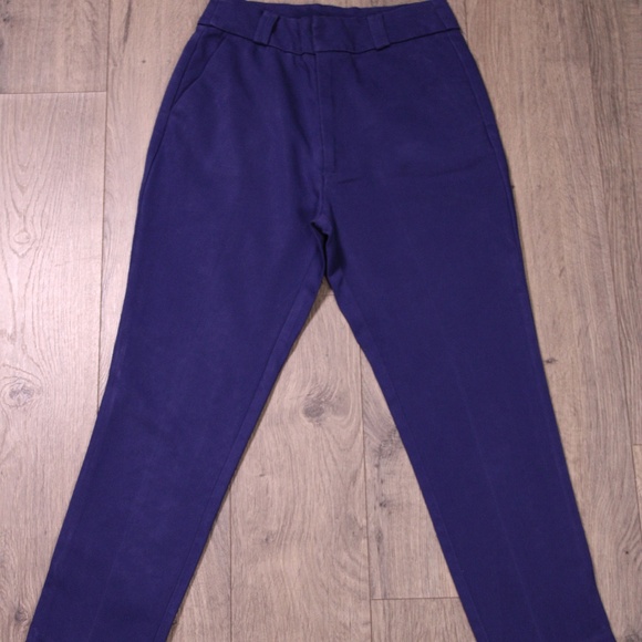 0357 Stradivarius Slim Fit Trousers Women’s Size 4 (Blue) - Picture 1 of 7